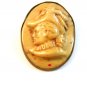 Vintage Early Plastic Celluloid? French Ivory? Lady in a Hat Brooch