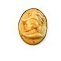 Vintage Early Plastic Celluloid? French Ivory? Lady in a Hat Brooch