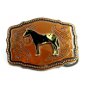 1970's Paint Horse Enameled Coppertone Belt Buckle 092214