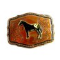 1970's Paint Horse Enameled Coppertone Belt Buckle 092214