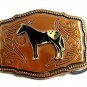 1970's Paint Horse Enameled Coppertone Belt Buckle 092214