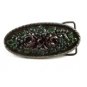 Ladies True Red Rose Green Enameled Vintage Belt Buckle Unmarked 100114