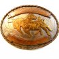 Vintage Nickel Silver Western Rodeo Cowboy Calf Roping Belt Buckle