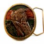 Vintage 1977 Peregrine Falcon Enameled Belt Buckle by Indiana Metal Craft