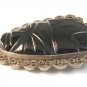 Huge Mexican Sterling Silver & Black Onyx Mayan Face Brooch