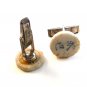 Vintage Chinese Writing Porcelian Sterling Silver Cufflinks