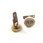 Vintage Chinese Writing Porcelian Sterling Silver Cufflinks