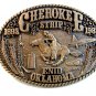 Vintage Cherokee Strip 1893 - 1993 Enid Oklahoma Brass Belt Buckle by ADM