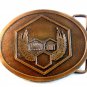 Vintage Brass Union Equity Belt Buckle by Hit Line U.S.A.