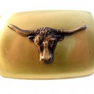 Vintage Western Cowboy Steer Head Belt Buckle Made In U.S.A.