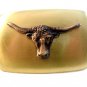 Vintage Western Cowboy Steer Head Belt Buckle Made In U.S.A.