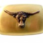 Vintage Western Cowboy Steer Head Belt Buckle Made In U.S.A.