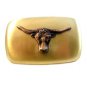 Vintage Western Cowboy Steer Head Belt Buckle Made In U.S.A.
