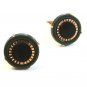 Gold Tone Black & Green Cufflinks