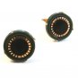 Gold Tone Black & Green Cufflinks