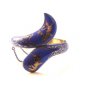 Vintage Siam Sterling Dark Blue Niello Dancer Bracelet Snake