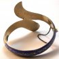 Vintage Siam Sterling Dark Blue Niello Dancer Bracelet Snake