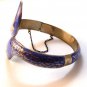 Vintage Siam Sterling Dark Blue Niello Dancer Bracelet Snake