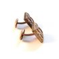 Vintage Deco Gold Tone Pink Celluloid Bakelite Cuff Links