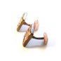 Vintage Deco Gold Tone Pink Celluloid Bakelite Cuff Links