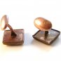 Vintage Deco Gold Tone Pink Celluloid Bakelite Cuff Links