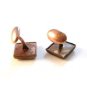 Vintage Deco Gold Tone Pink Celluloid Bakelite Cuff Links
