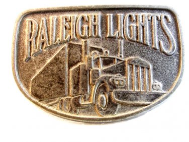 Vintage Silver Tone Raleigh Lights Belt Buckle