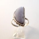 Native Sterling Silver & Blue Lace Agate Ring Sz 9