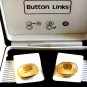 Vintage Button Links Gold Tone Cufflinks MIB