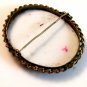 Vintage Hand Painted Porcelain Young Lady w/ Roses Wreath in Her Hair Brooch