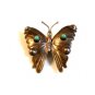 Signed Vintage Mexican Sterling Silver Turquoise Butterfly Brooch