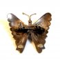 Signed Vintage Mexican Sterling Silver Turquoise Butterfly Brooch