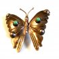 Signed Vintage Mexican Sterling Silver Turquoise Butterfly Brooch