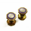 Art Deco True Vintage Silvertone Purple Cufflinks By JEM LINK 101314