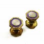Art Deco True Vintage Silvertone Purple Cufflinks By JEM LINK 101314