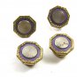 Art Deco True Vintage Silvertone Purple Cufflinks By JEM LINK 101314
