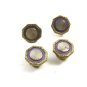 Art Deco True Vintage Silvertone Purple Cufflinks By JEM LINK 101314