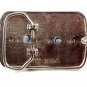 Made in USA Western Silvertone Black Cowboy Saddle Belt Buckle #102113
