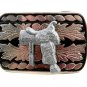 Made in USA Western Silvertone Black Cowboy Saddle Belt Buckle #102113