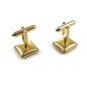 True Vintage Goldtone & Black Dressy Cufflinks By Swank 110714