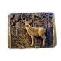 Vintage 1981 Deer Buck In Woods Belt Buckle by Chad Corp