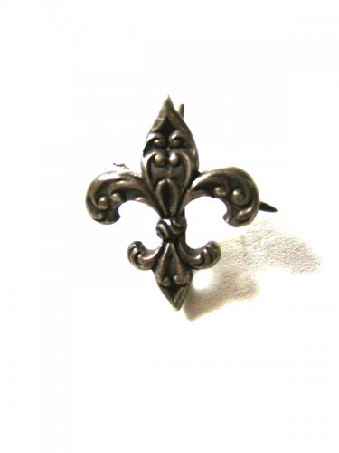 Tiny Victorian Edwardian Coin Silver Fleur De Lis Brooch Watch Pin Unbranded 715