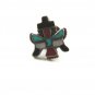Southwest Sterling Silver Coral Turquoise Mother Pearl Black Onyx Tie Tac