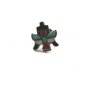 Southwest Sterling Silver Coral Turquoise Mother Pearl Black Onyx Tie Tac