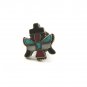 Southwest Sterling Silver Coral Turquoise Mother Pearl Black Onyx Tie Tac