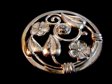 Vintage Lang Sterling Silver Flower Brooch