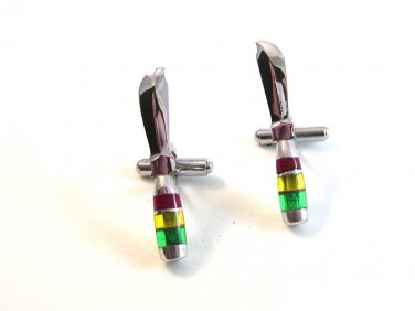 Vintage Silver Tone Knife Cufflinks