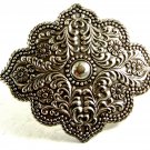 Ladies Victorian Style Silvertone Belt Buckle Unmarked 092214