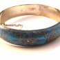 Vintage Siam Sterling Blue Niello City In A Boat Bangle Bracelet
