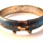 Vintage Siam Sterling Blue Niello City In A Boat Bangle Bracelet